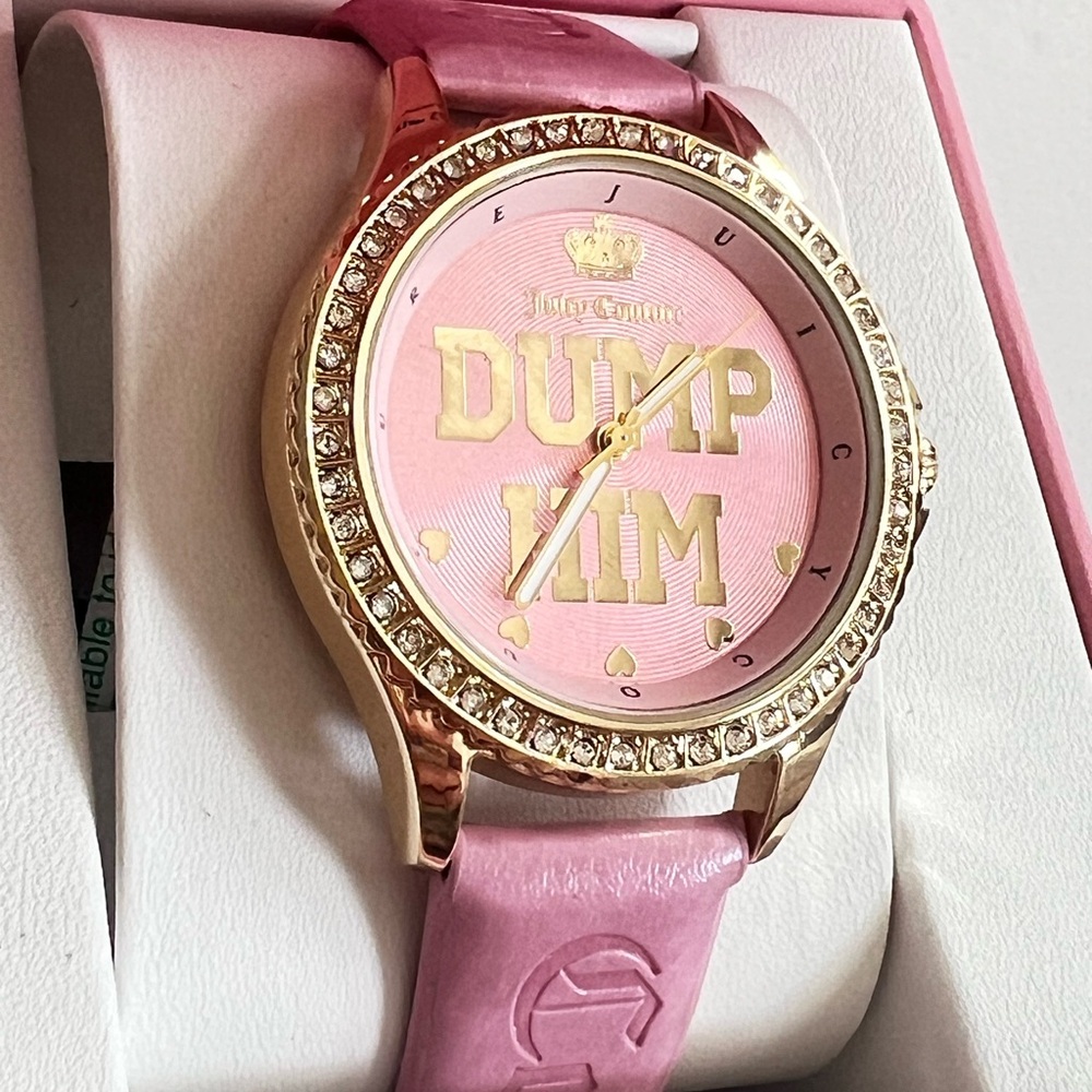 NWT Juicy Couture Pink 'Dump Him’ Watch - Picture 10 of 16